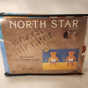 Vintage North Star Chatham Lifeguard Bear Patrol Beach Blanket 60"× 90" NWOT